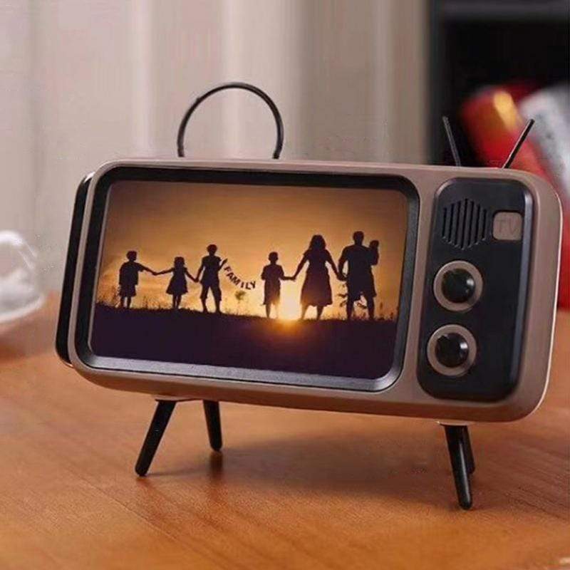 Verdragen machine Accumulatie Retro TV Bluetooth Speaker Mobile Phone Holder