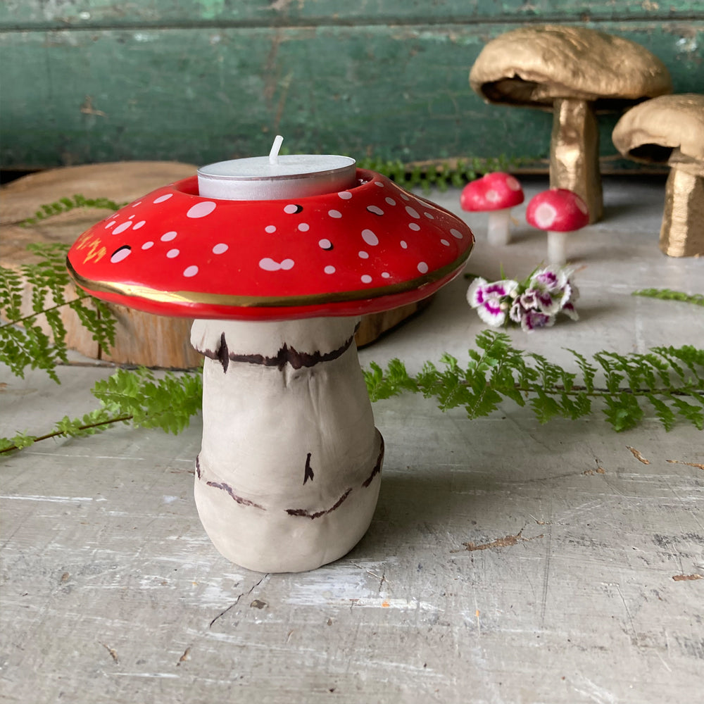 Mushroom Shaped Candles Hand Painted christmas Decor Mushroom Decor Forager  Toadstool-hand Moulded Exclusive Design 