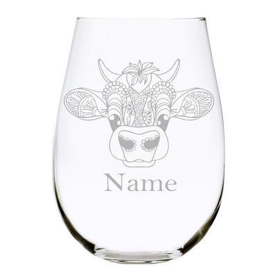 Life is Better With Cows Cute Stemless Wine Glass Farmhouse Décor Gifts for  Lovers of Cows and Wine Large Glasses 