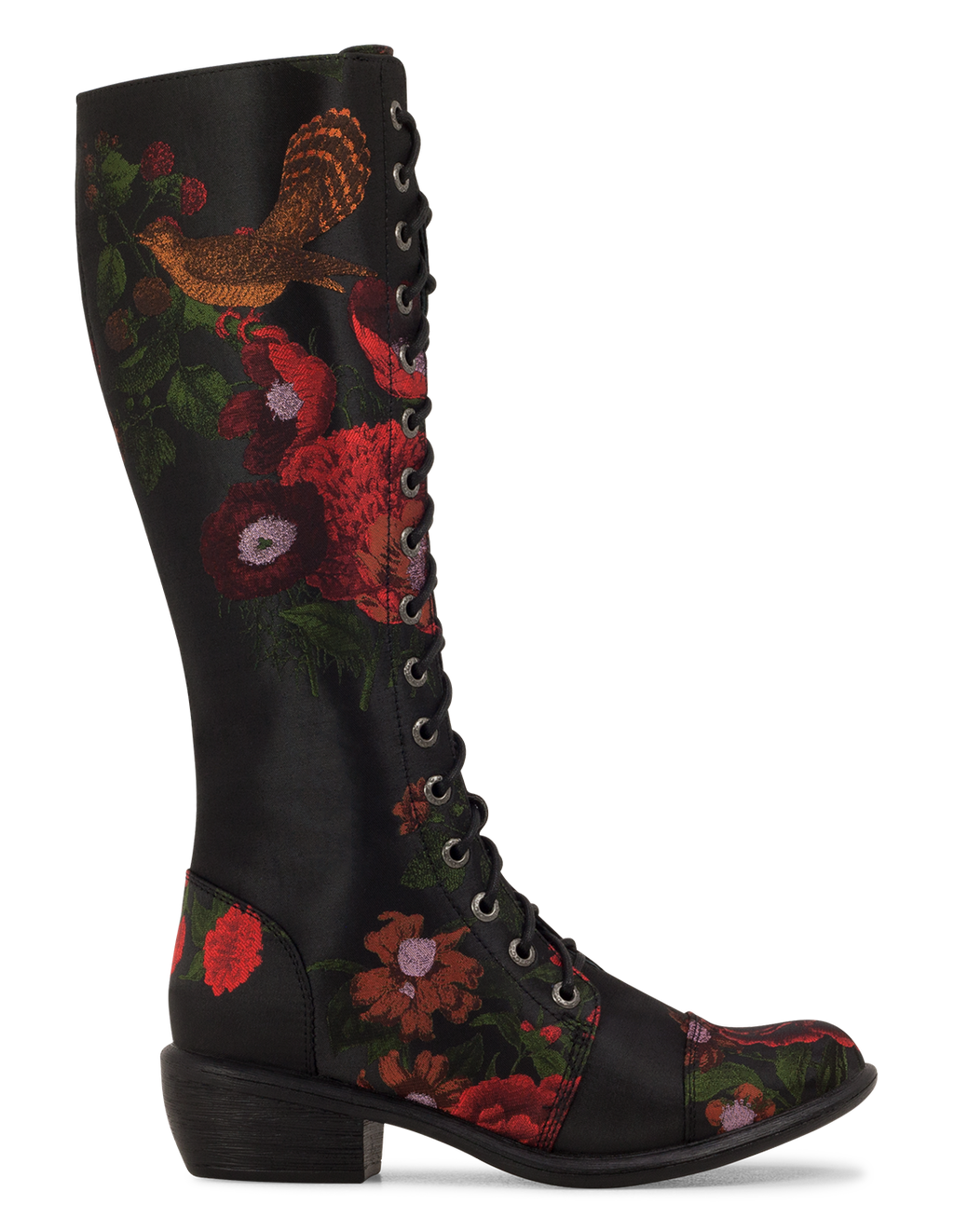 red floral boots