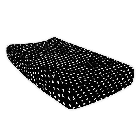 Kingsley Black and White Triangle Changing Pad Cover