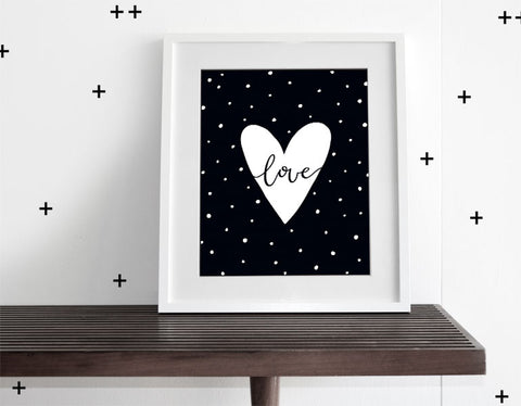 Black and White Love Wall Art