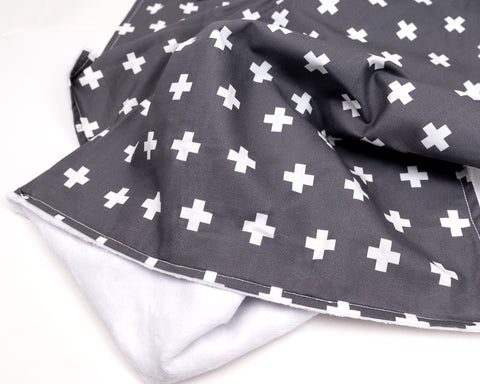 Nils Gray Swiss Cross Baby Blanket
