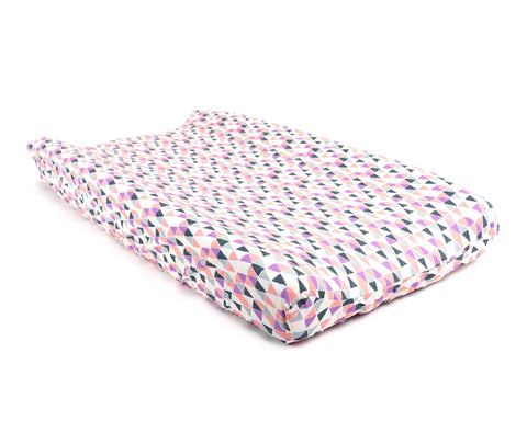 Pink Banners Marching Changing Pad Cover
