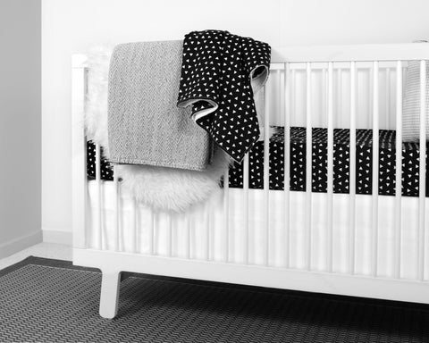 Kingsley Black and White Triangle Crib Bedding Set