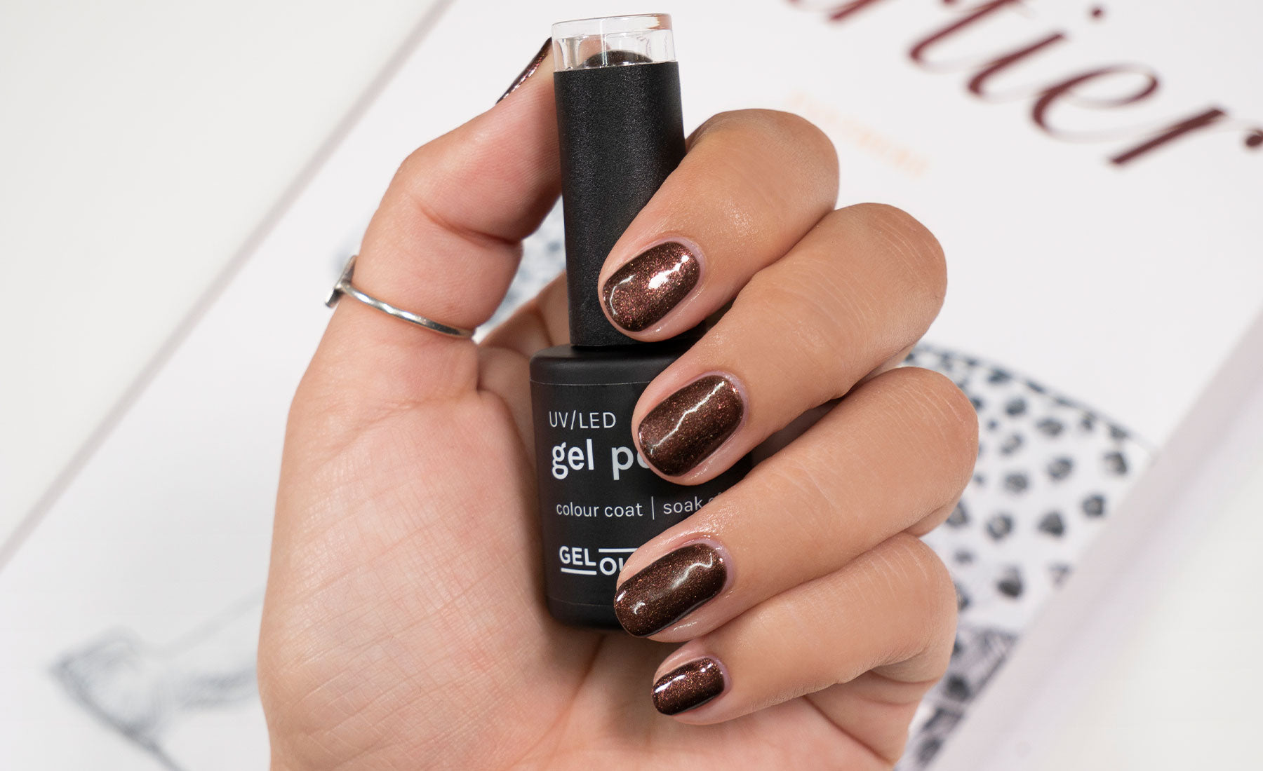 Shimmer Me Timbers Gel Nail Polish - photographed in New Zealand on model