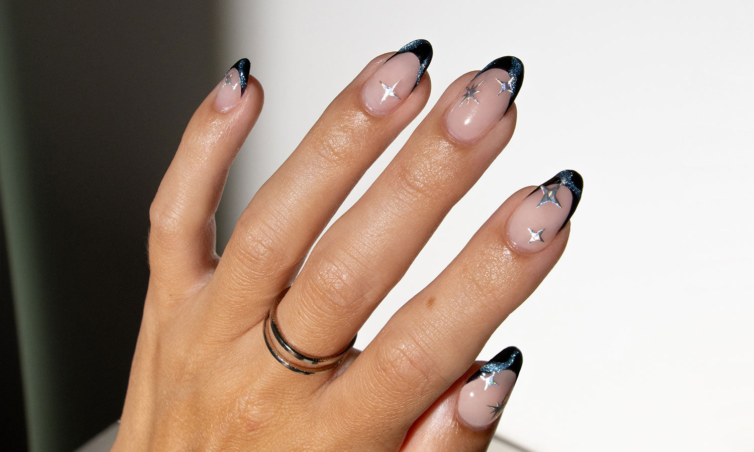 Gelous Taylor Swift Midnights-inspired gel nail art - photographed in New Zealand on model