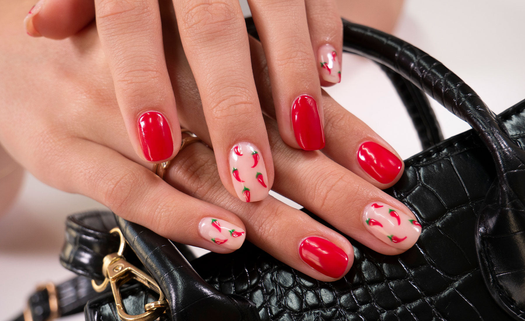 Gelous Chilli Pepper gel nail art - photographed in New Zealand on model
