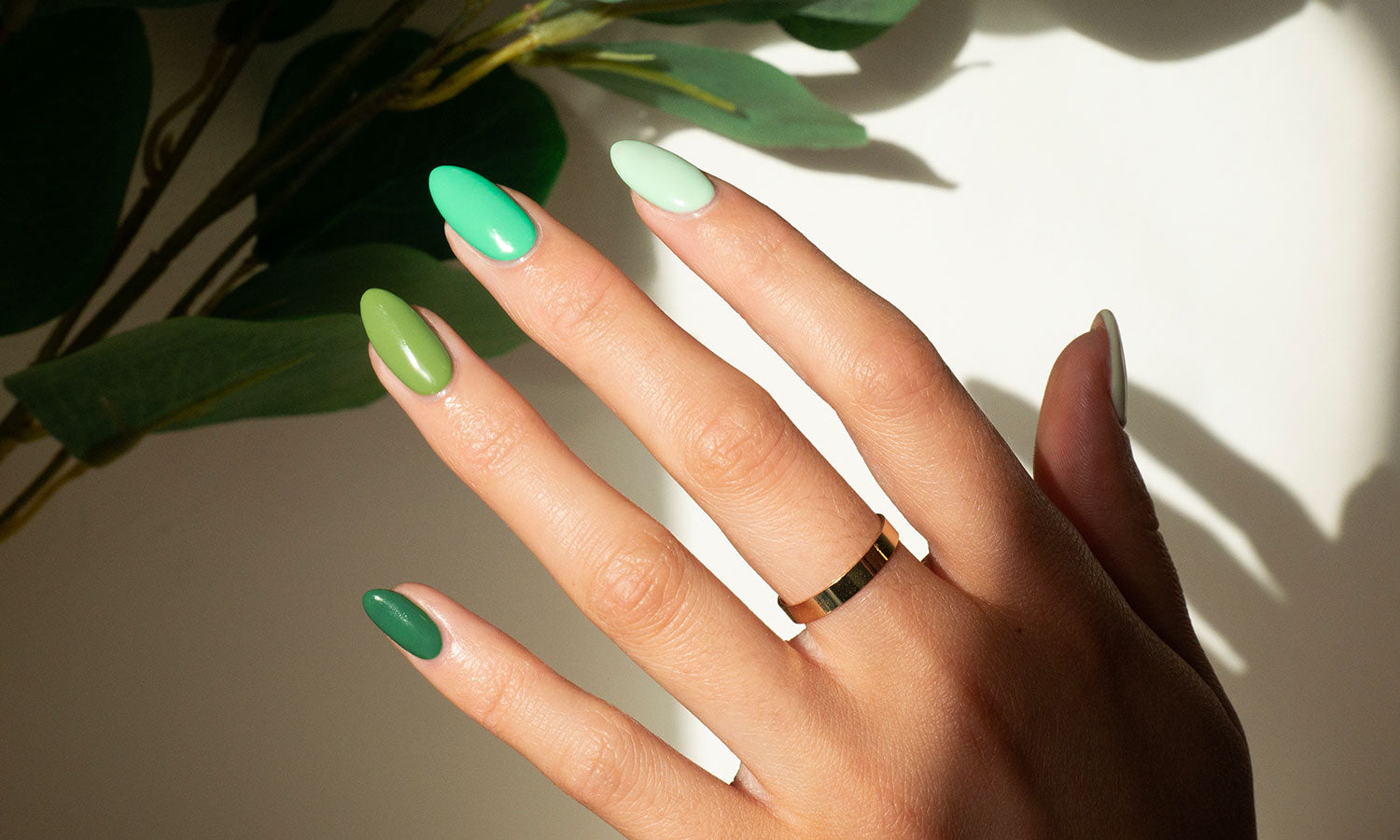 Gelous Greens Gel Nail Polish Pack - photographed in New Zealand on model