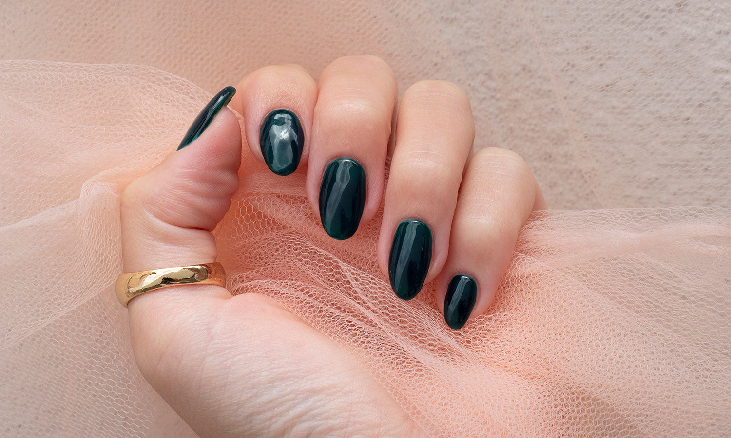 Gelous Darkest Forest gel nail polish - photographed in New Zealand on model