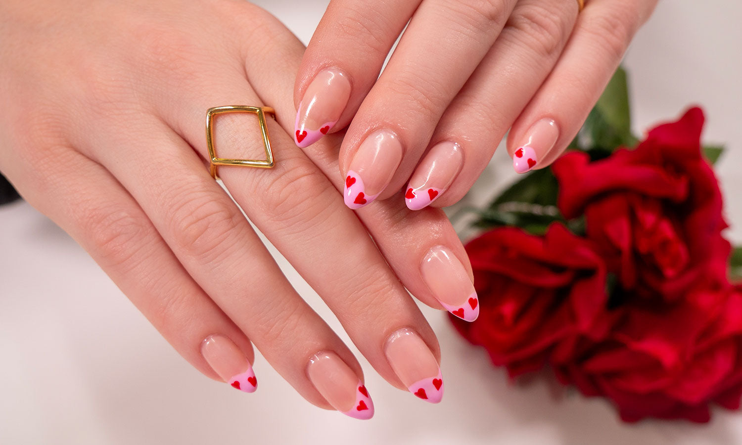 Gelous Heart Tips gel nail art - photographed in New Zealand on model