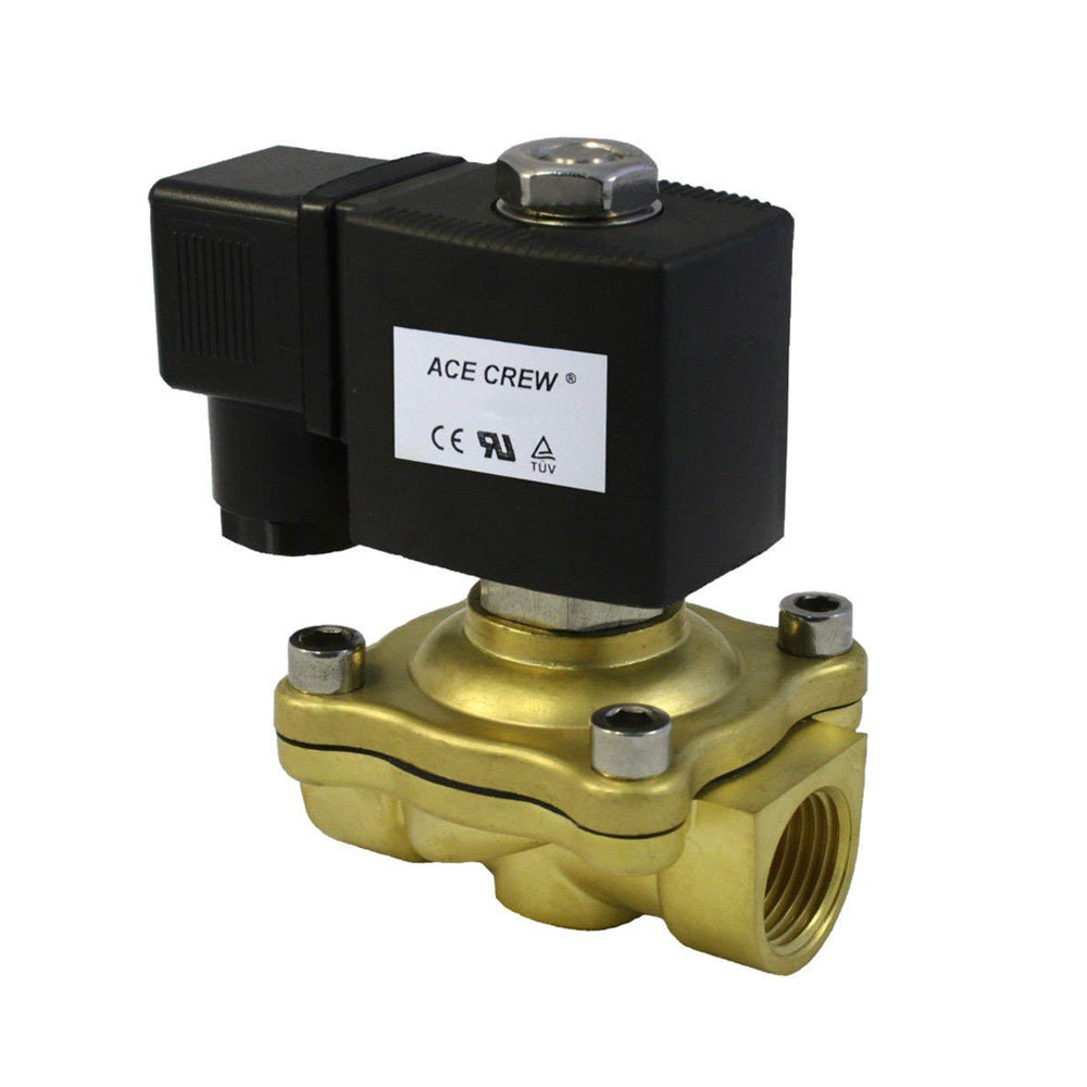 Brass Solenoid Valve VITON 3/4 inch NPT 220VAC, 230VAC, 240VAC Normally Closed for Fluid, Air, Gas