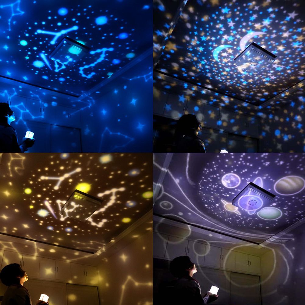 Kids Star Night Lights Led Rotating Starry Projector Nursery Lamps