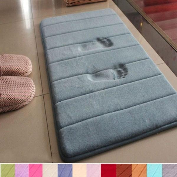 Memory Foam Bath Mat Non Slip Absorbent Super Cozy Velvet Bathroom