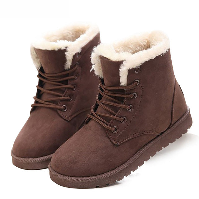 fur ankle boots womens