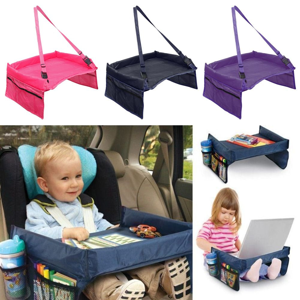Waterproof Safety Snack Baby Car Seat Table Kids Play Travel Tray Drawing Board