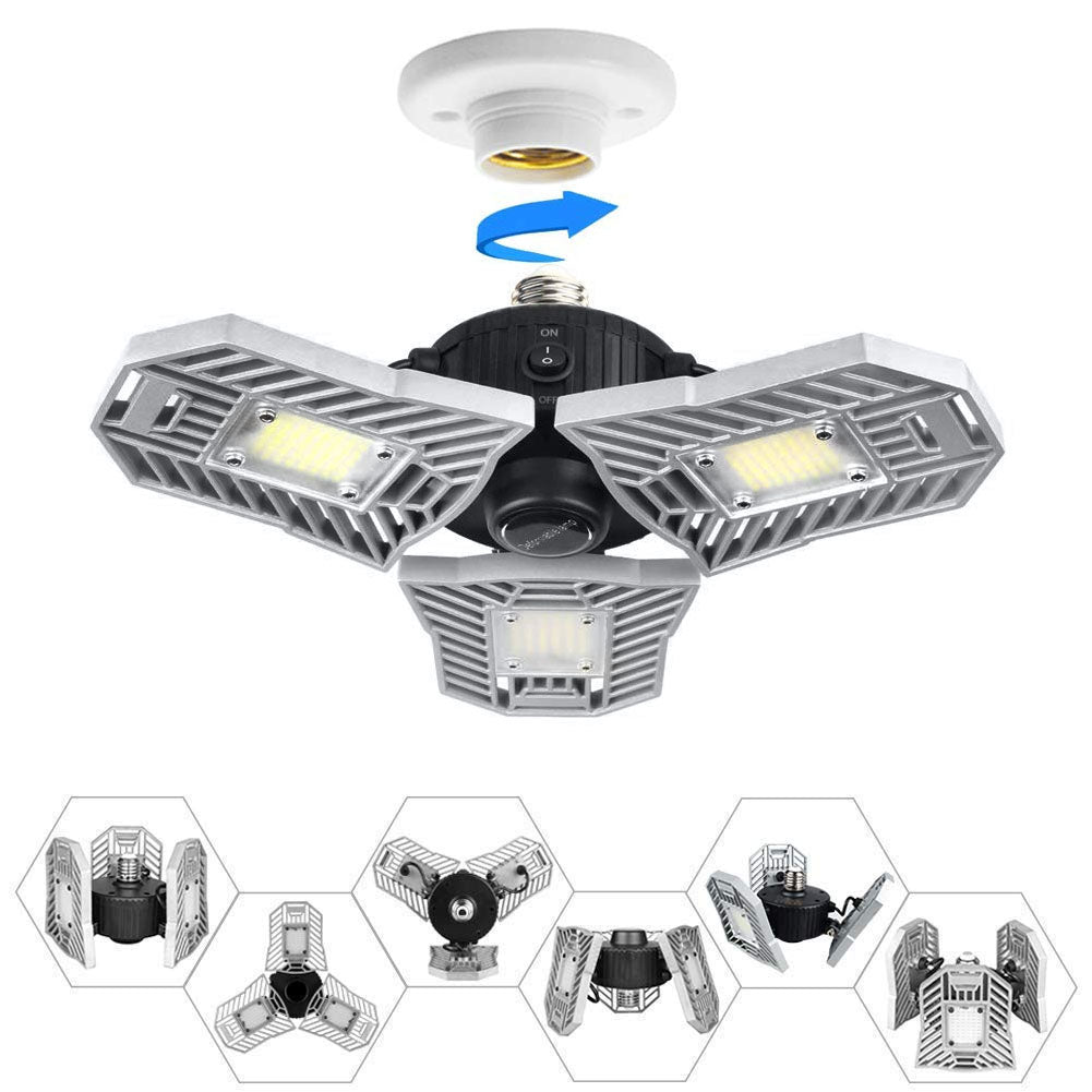 6000lm Led Deformable Radar Garage Light Motion Activated