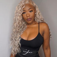 150% Density Blonde Water Wave Lace Front Curly Wig