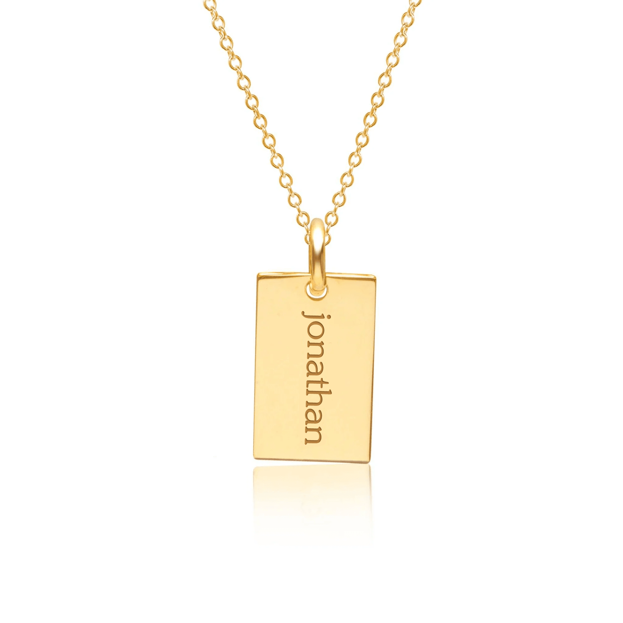 14K Gold Mini Dog Tag Necklace | Your Modern Forever Necklace 14K Yellow Gold