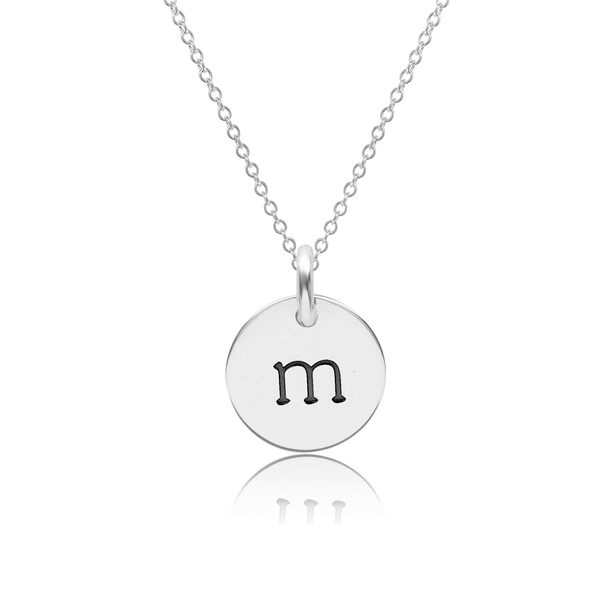 Initial Necklace - Silver - Personalised Letter Pendant - 22-24 in