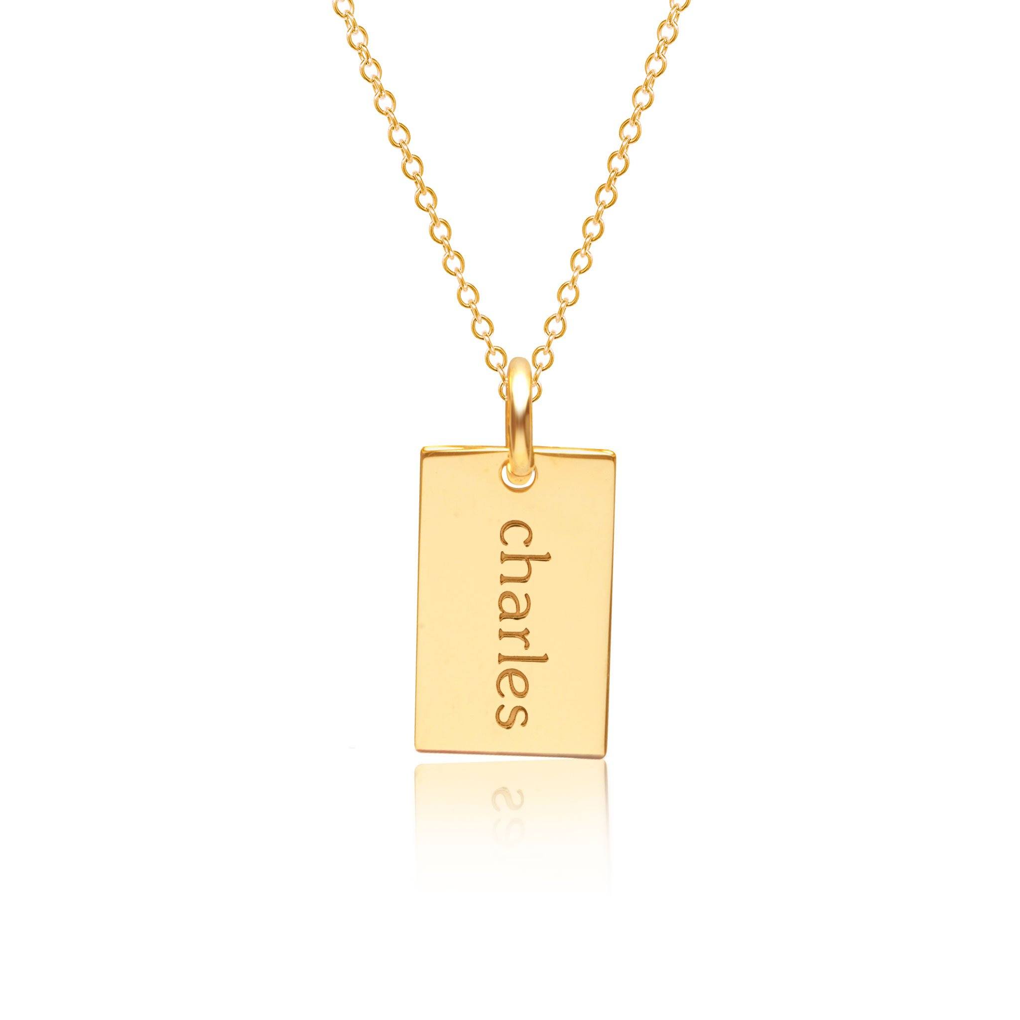 14k dog tag pendant