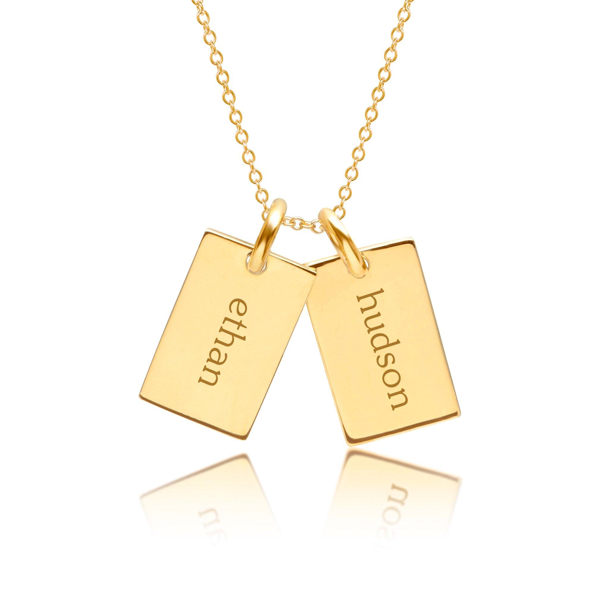 mini gold dog tag necklace