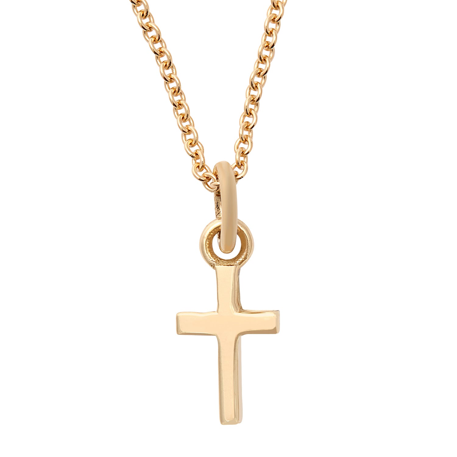 Dubai Collections Gold Box Chain Style Cross Pendant Necklace Solid India |  Ubuy