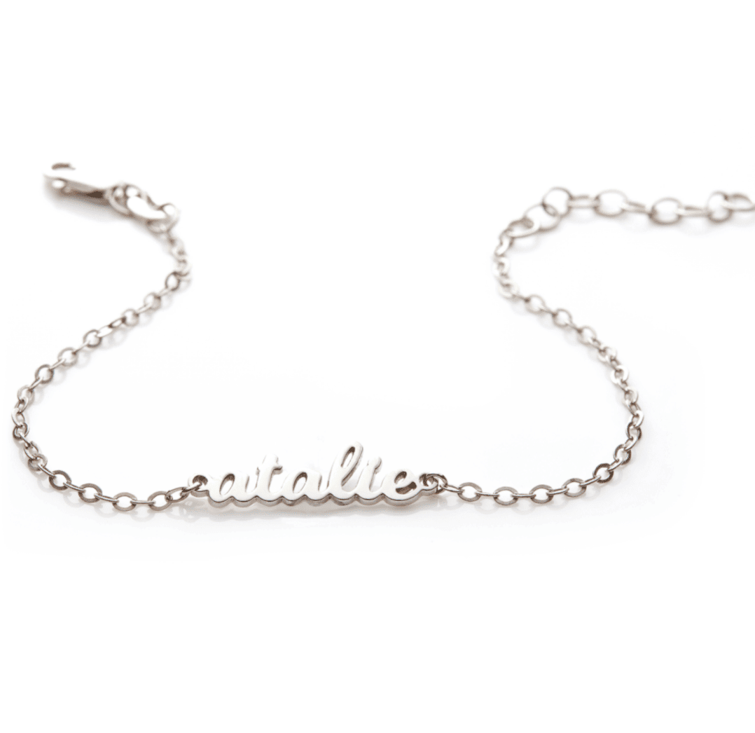 Sterling Silver Monogram Bracelet - Script