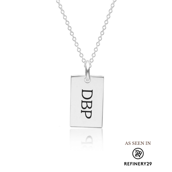 monogram dog tag necklace