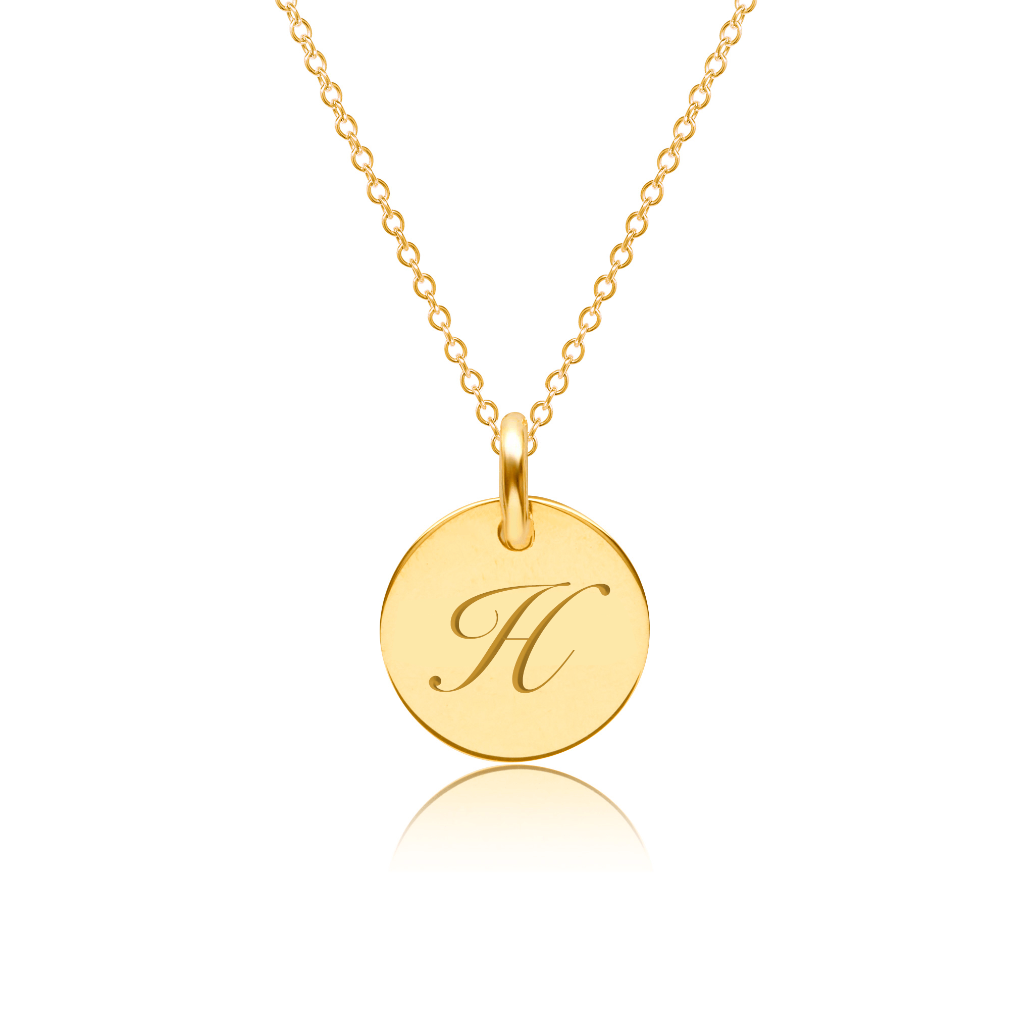 Dainty Paperclip Initial Disk Necklace – Alexandra Gioia