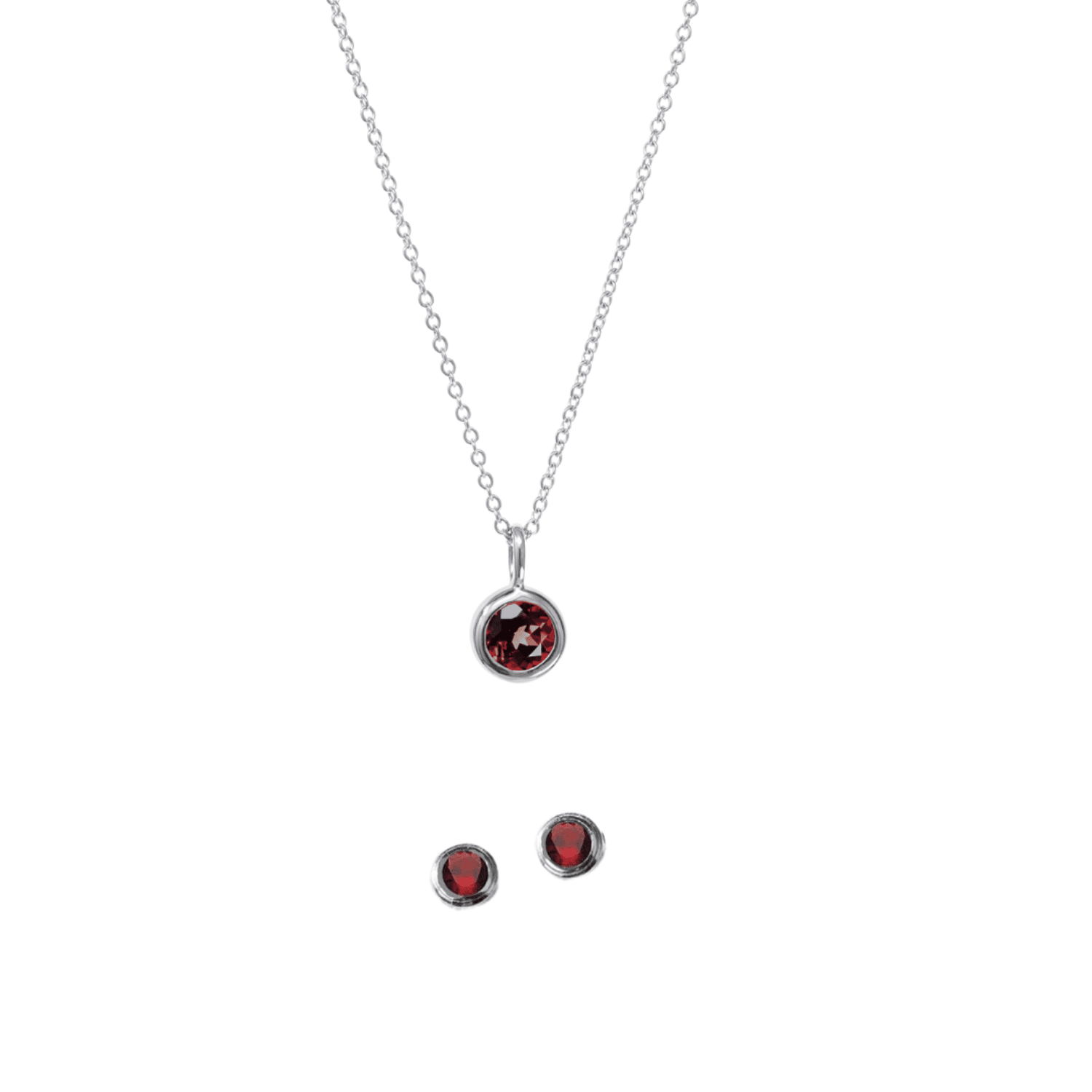 Ruby Necklace | S for Sparkle Sterling Silver / 16