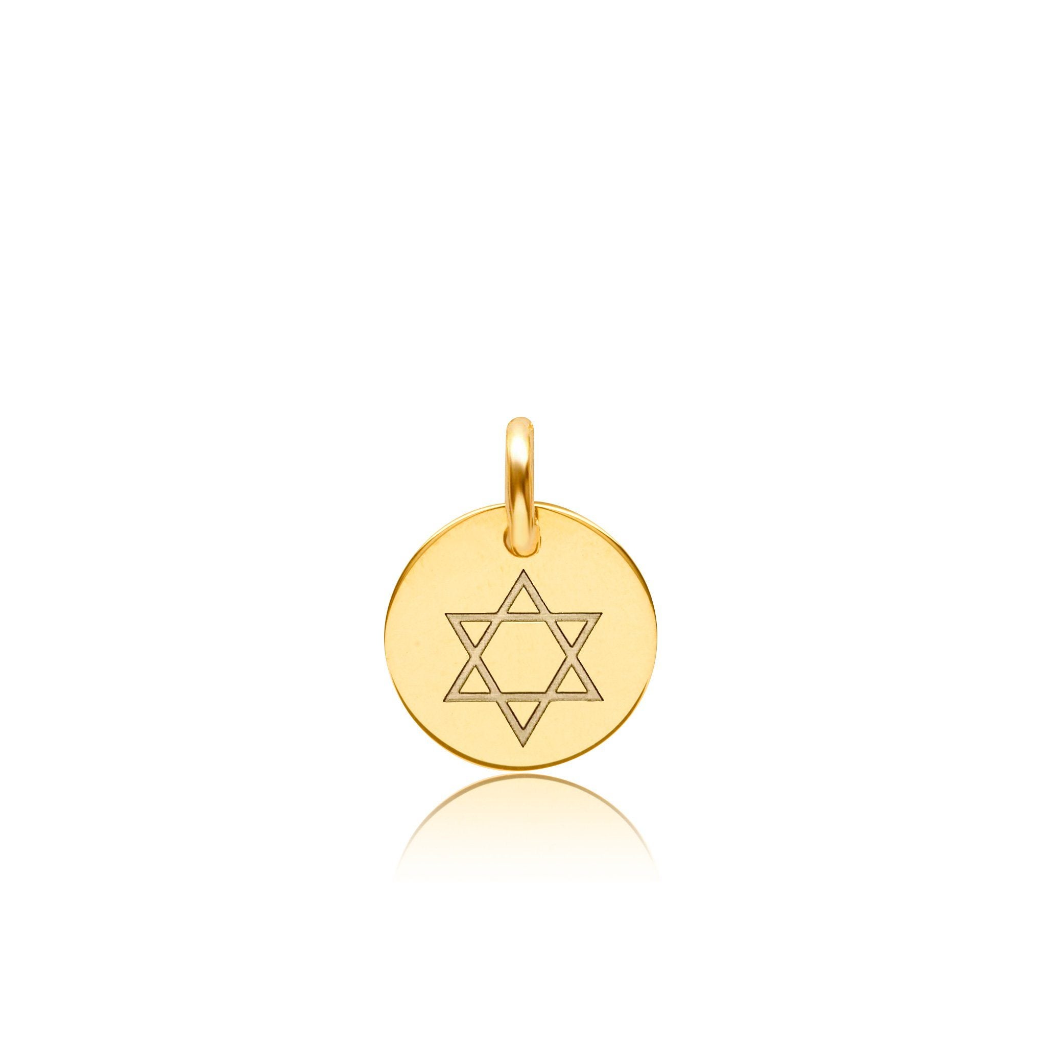 14k Gold Engravable Star of David Circle Tag | Tiny Tags | Tiny Tags