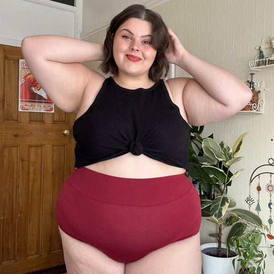 Super High Waist Panties - Blood Red Image 1