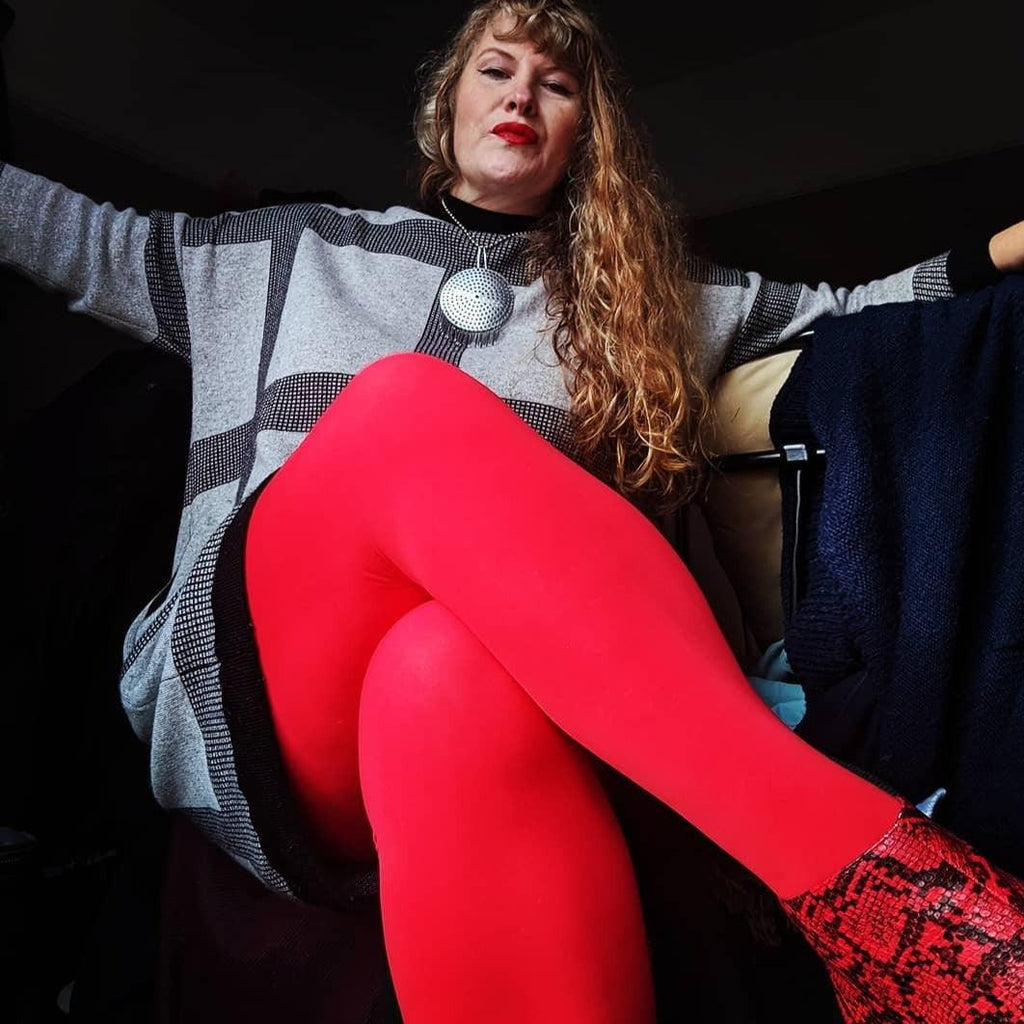 Opaque Bold Red Colored Tights | Snag
