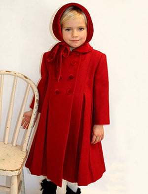 girls red wool coat