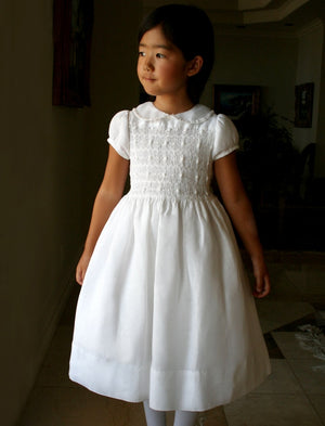 White Smocked Flower Girl Dress Hotsell ...