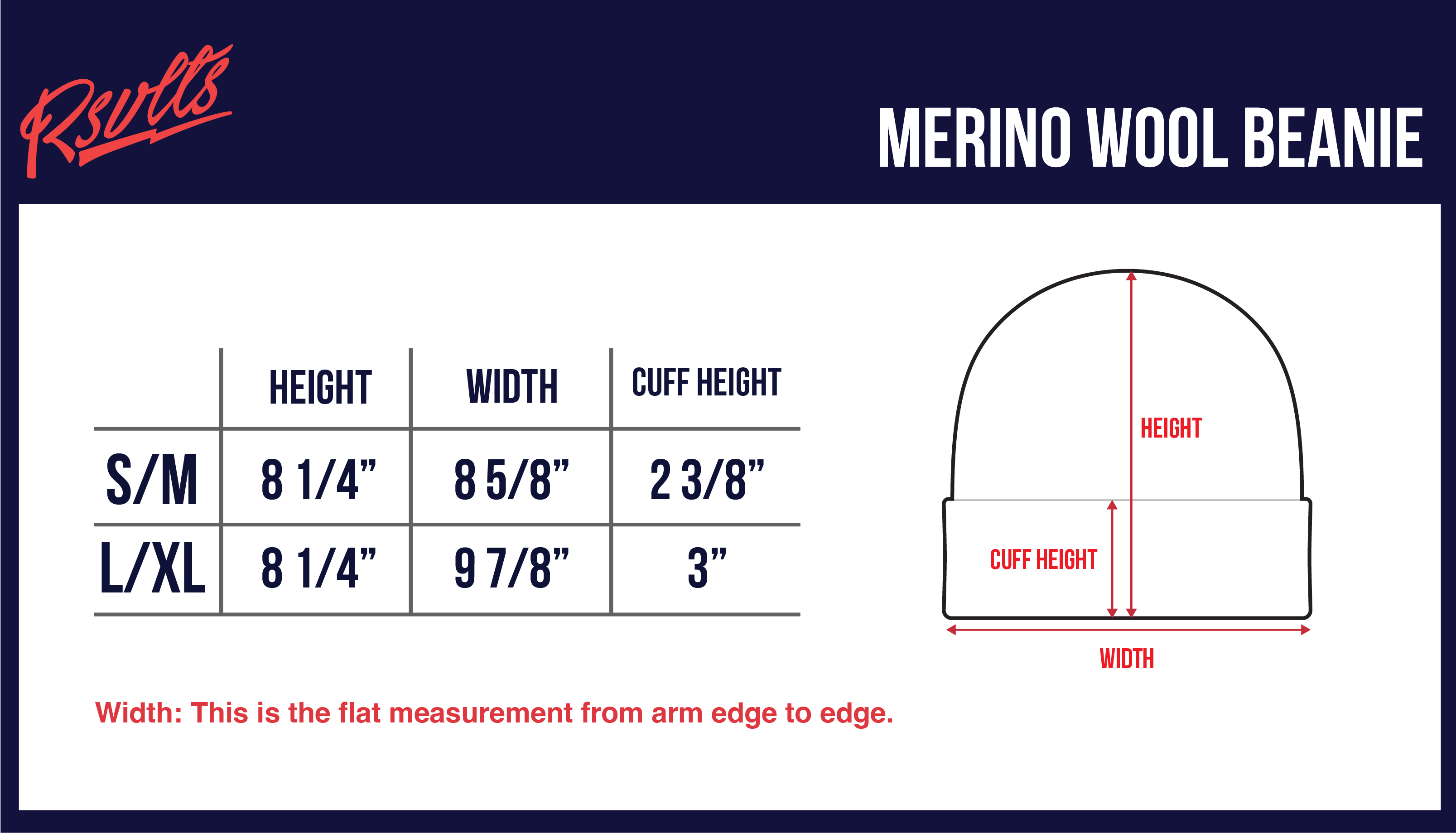 Merino Wool Beanie Size Guide