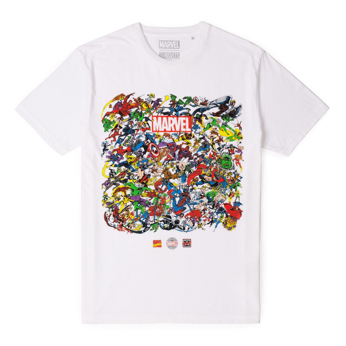 RSVLTS XS Marvel Crewneck T-shirt Marvel 85th Anniversary "There Goes My Hero" – Crewneck Tee