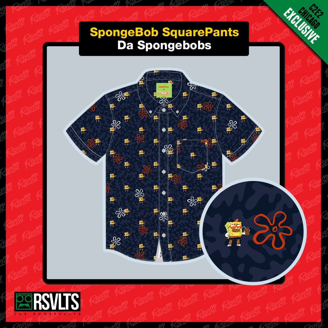 RSVLTS XS Nickelodeon Short Sleeve Shirt EXCLUSIVE (Reed Pop: C2E2 Chicago 2024) "Da Spongebobs" – KUNUFLEX Short Sleeve Shirt