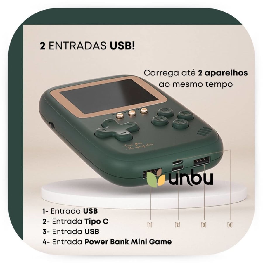 Power Bank Mini Game Retro 500 jogos 1000 mah