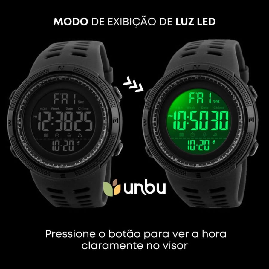 Relógio Digital Masculino Led Skmei Conquer