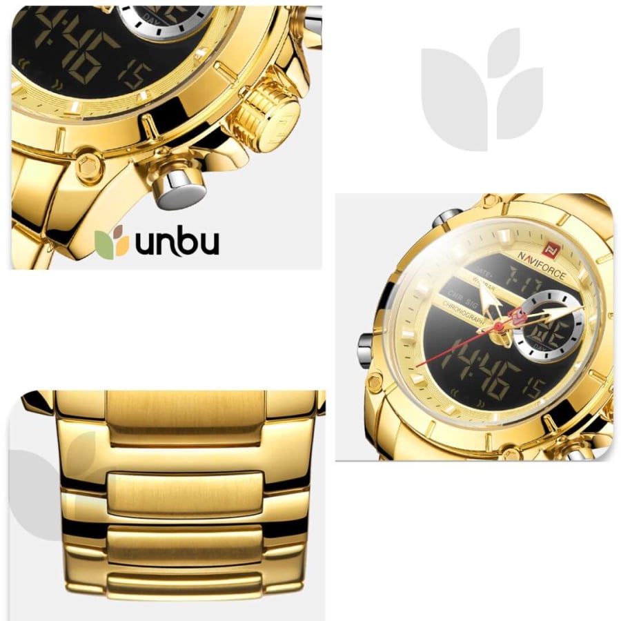 Relógio Masculino Analógico e Digital Luxo Naviforce Modelo 9163