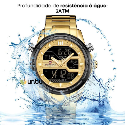 Relógio Masculino Analógico e Digital Luxo Naviforce Modelo 9163