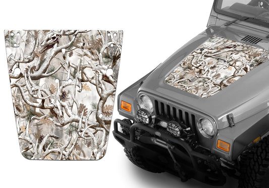 Jeep Hood Decal Blackout Wrap - Buck Camouflage Wrangler 1997-2006 –  Camouflage Wrap Kits