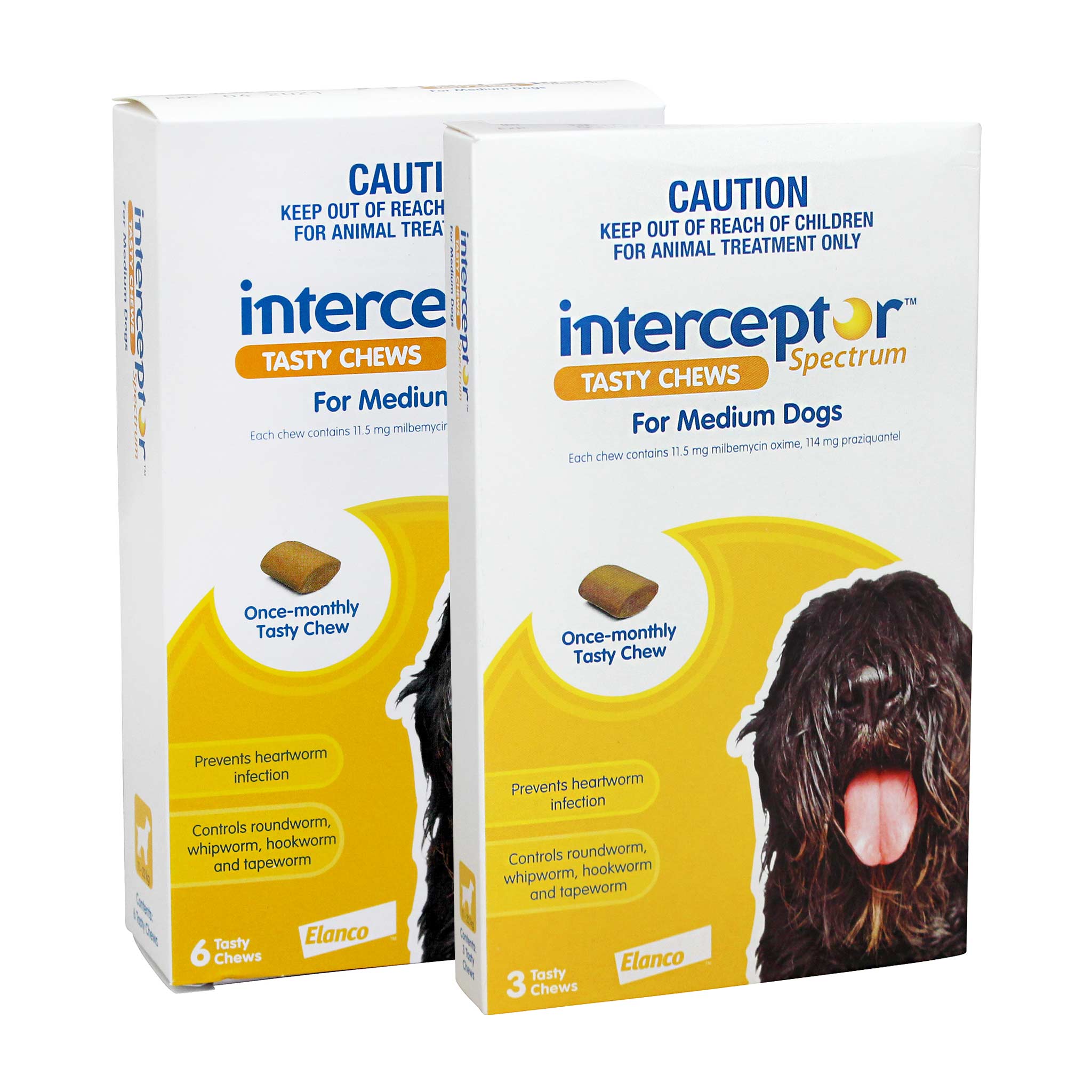 INTERCEPTOR Spectrum Chews Yellow. Med Dogs 11-22kg - vet-n-pet DIRECT