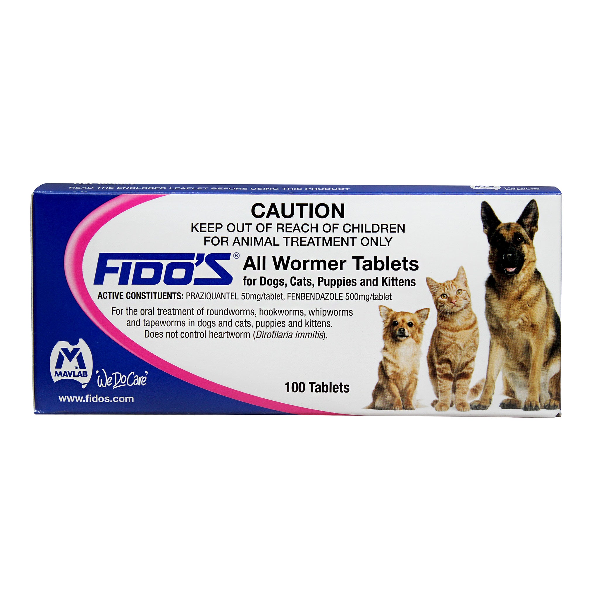 Fido's All Wormer Tablets Dogs, Cats 