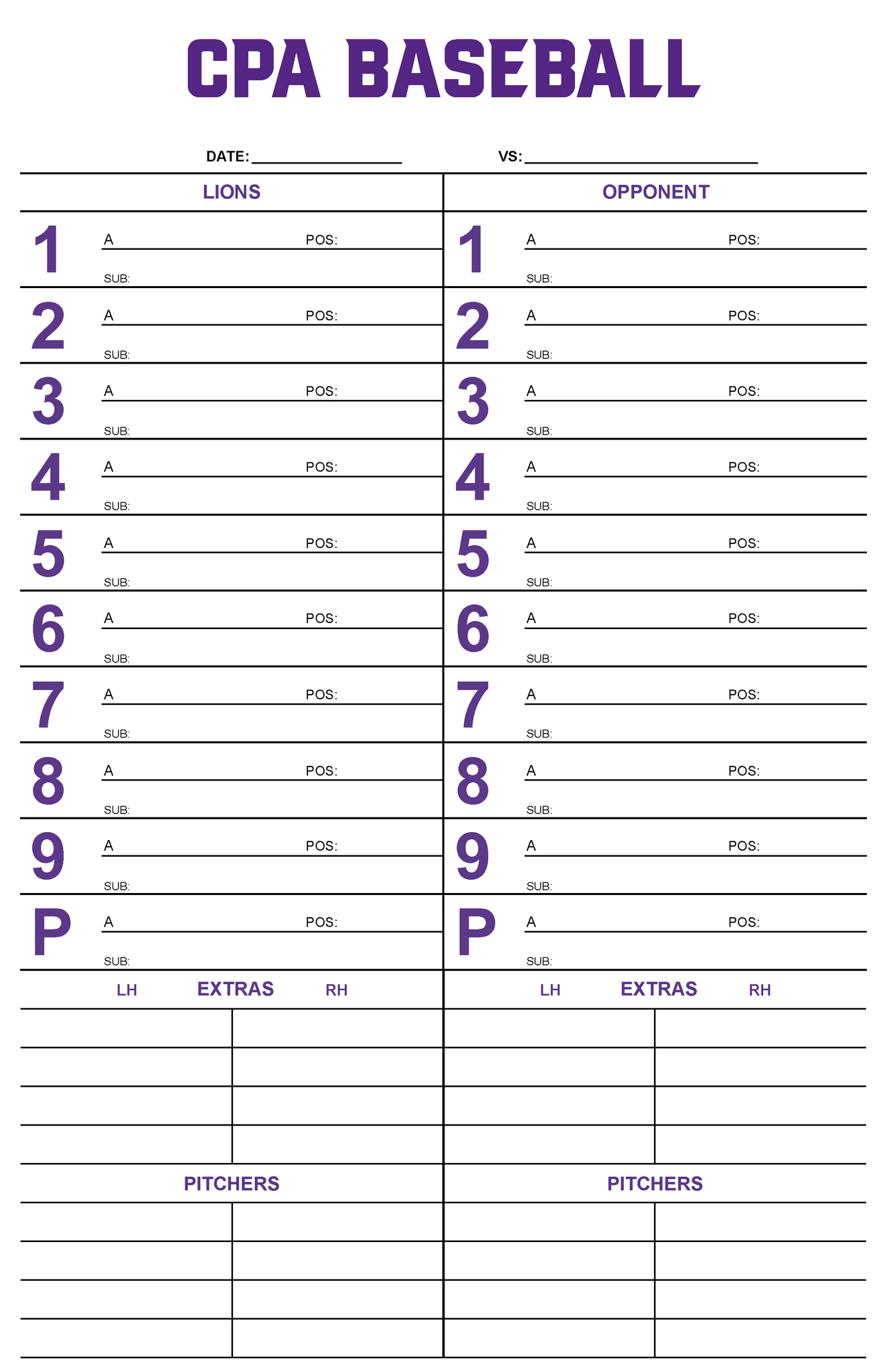 Custom Dugout Charts – Next Level Prints Regarding Dugout Lineup Card Template