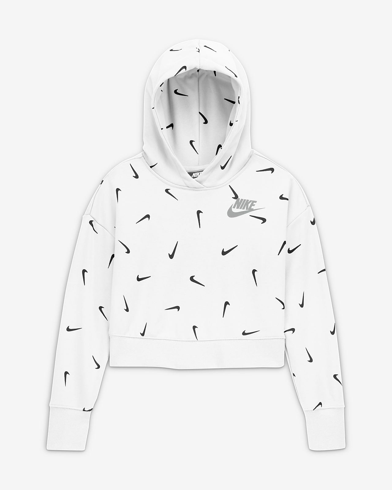 girls white nike hoodie