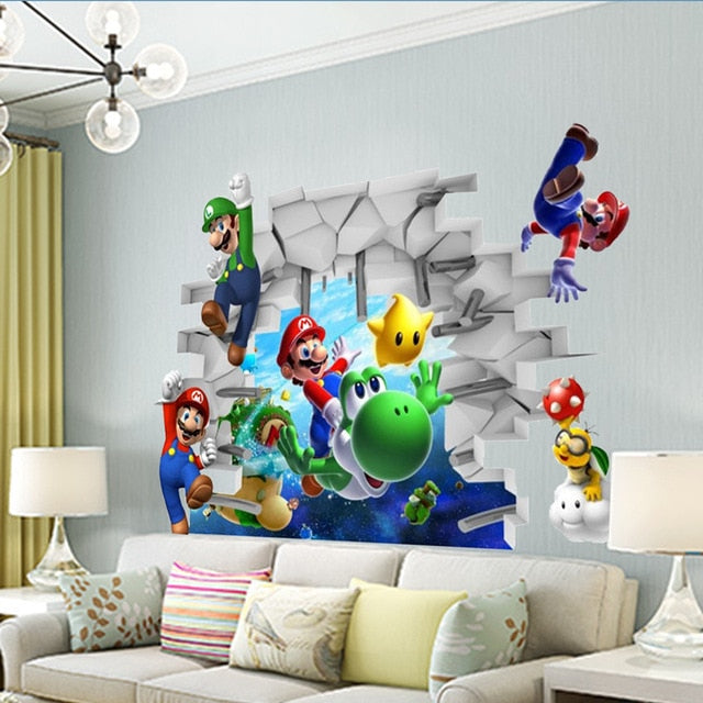 Super Mario Wall Stickers For Kids Room Decoration Cartoon Game