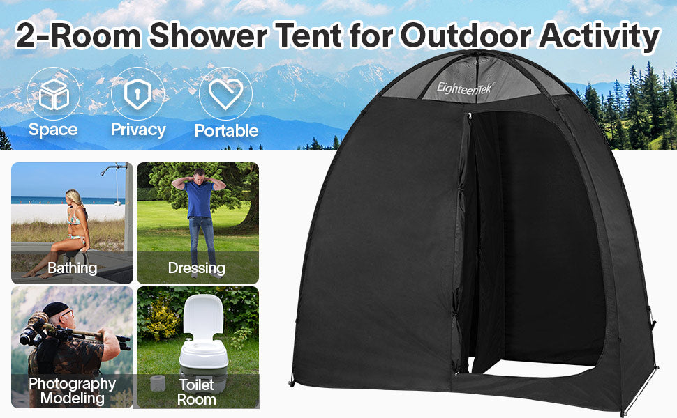 Eighteentek 2 Rooms Privacy Outdoor Shower Tent multiple uses